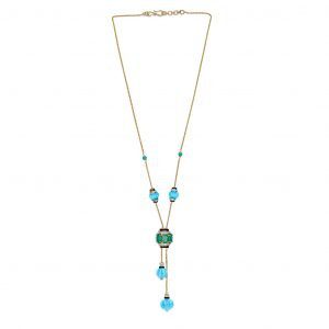 Emerald Turquoise Sautoir Necklace